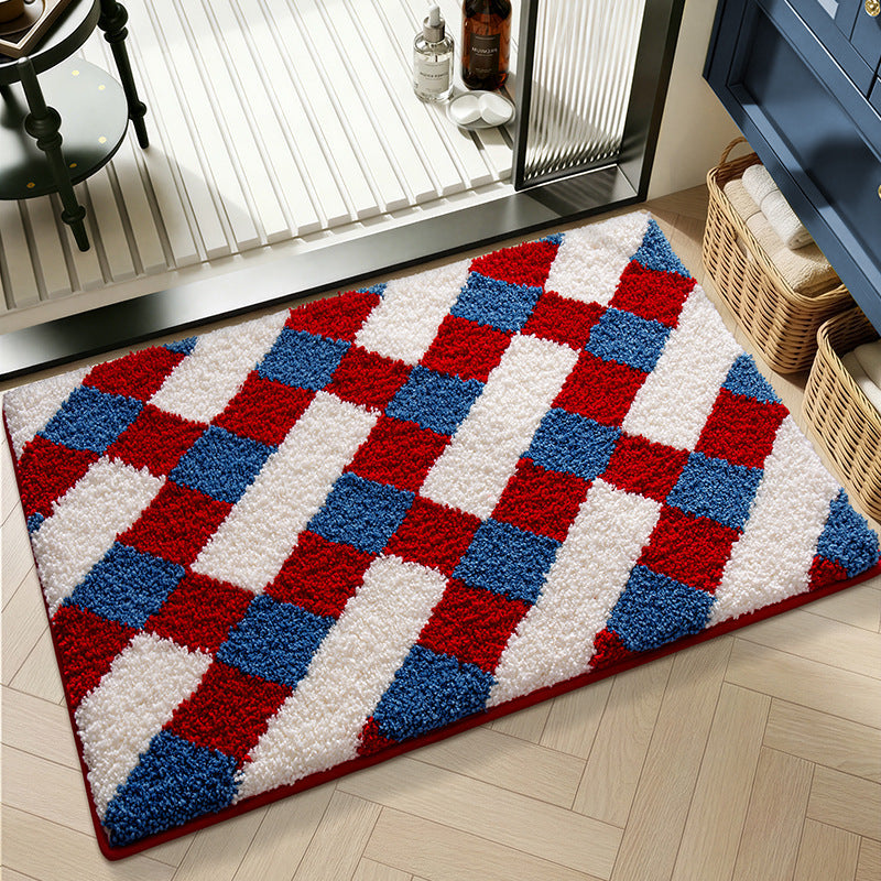 Plush Textured Zigzag Bath Mat