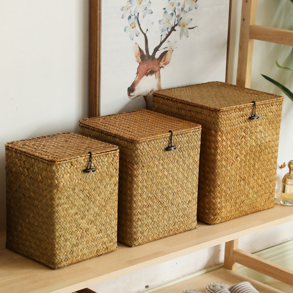 Square Woven Storage Chest