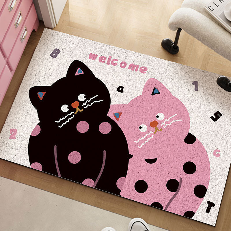Playful Cat-Themed Decorative Mat