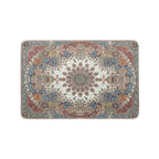 Oriental rug in Persian medallion style, machine-knotted short pile rug