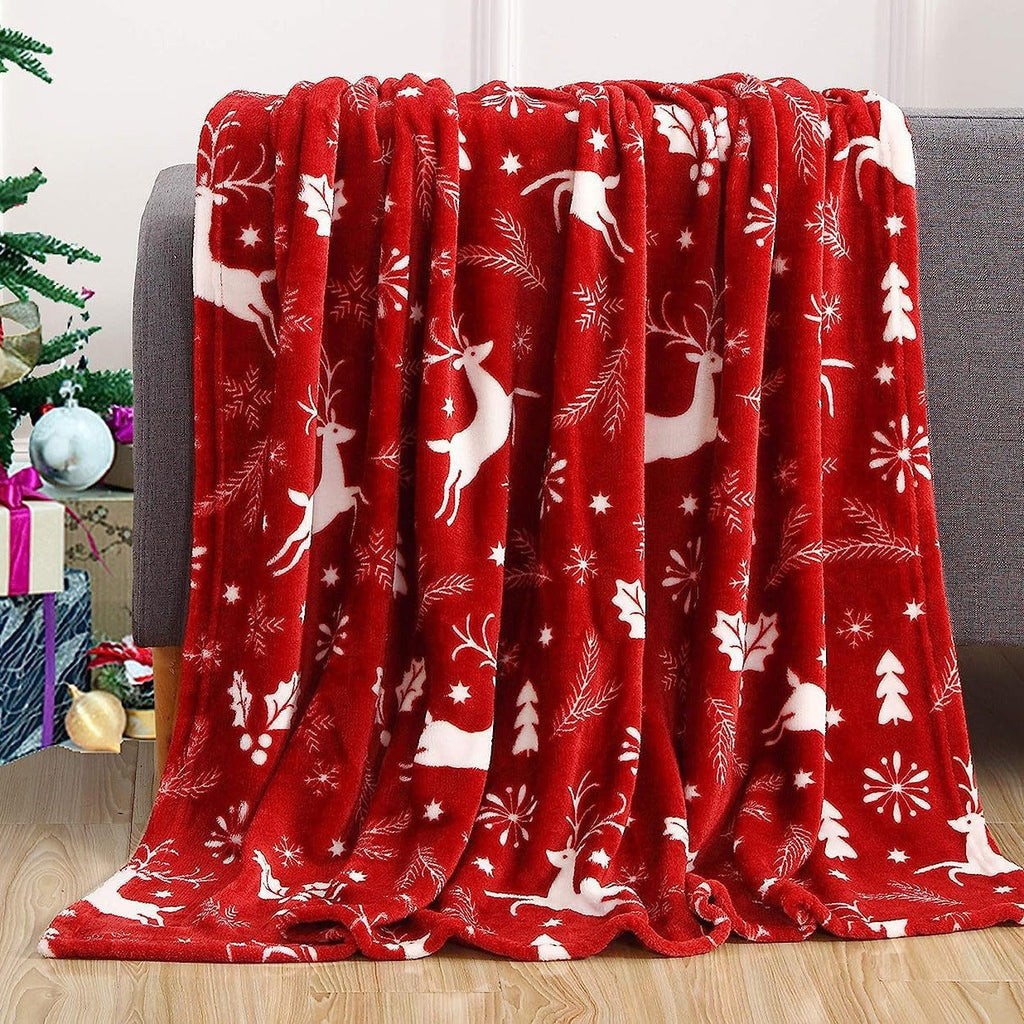 Festliche Plüsch-Fleece-Decke mit Weihnachtsmann-Motiv