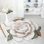 Floral Print Round Area Rug
