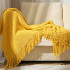 Textured Fringe Throw Blanket