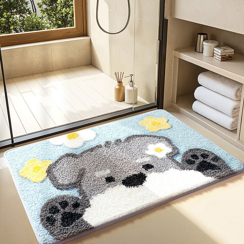 Playful Cartoon Pet Bath Mat