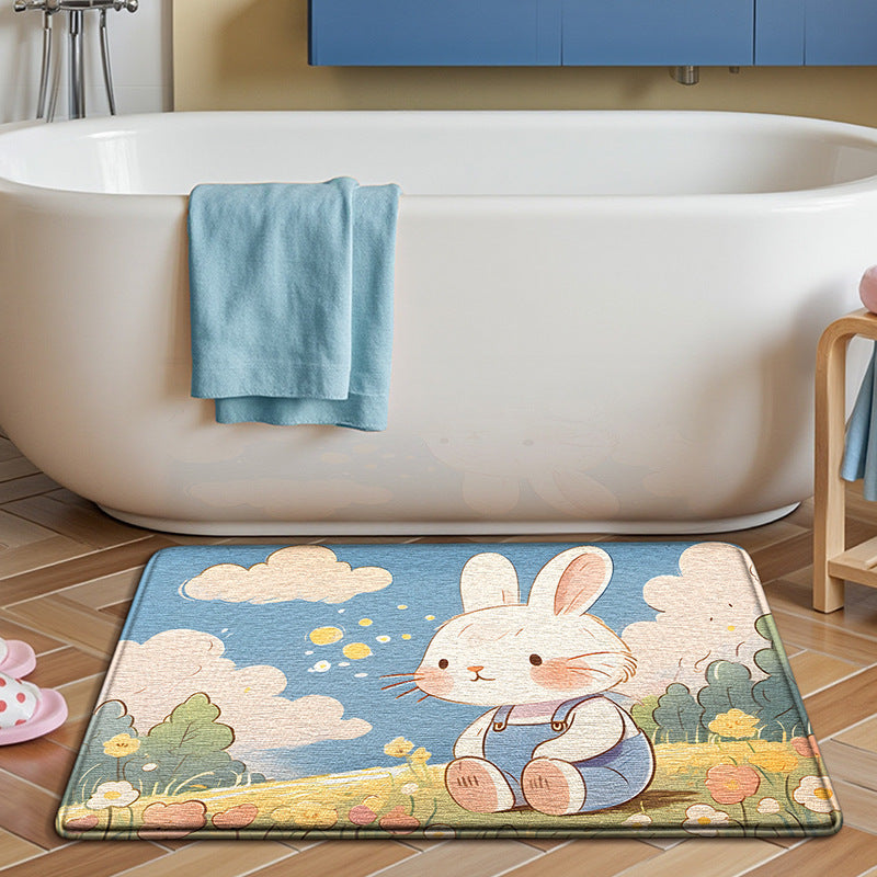 Cute Bunny-Themed Bath Mat