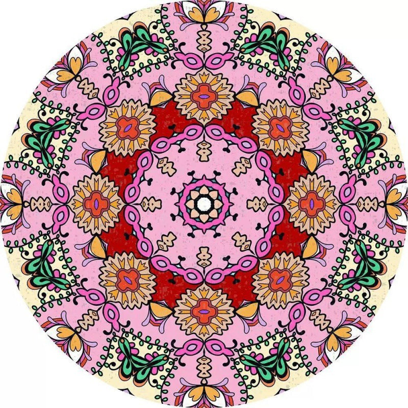 Runder Vintage-Blumen-Teppich