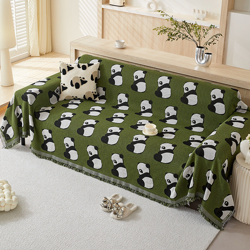 Kuschelige Wohndecke mit Pandamuster