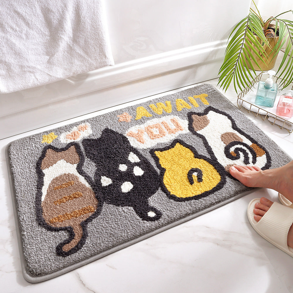 Plush Bunny-Themed Bath Mat