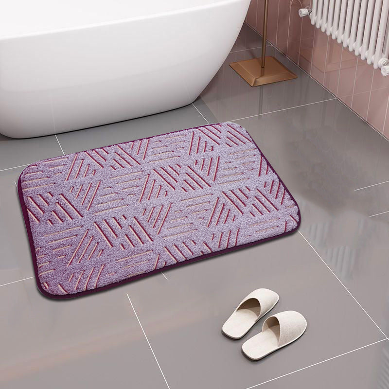 Star-Patterned Plush Bath Mat
