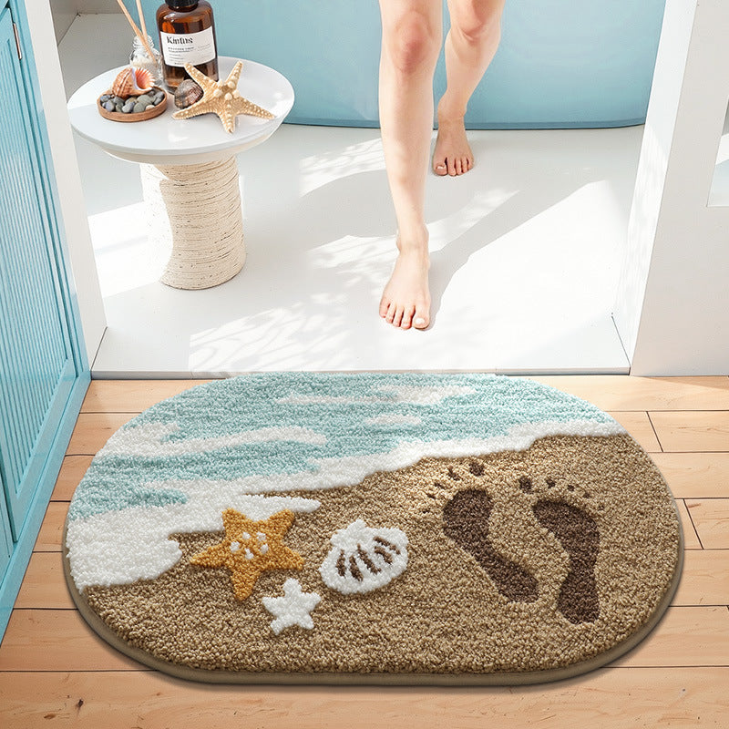 Turtle-Themed Plush Bath Mat