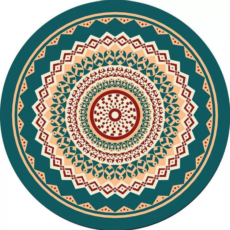 Runder Vintage-Blumen-Teppich
