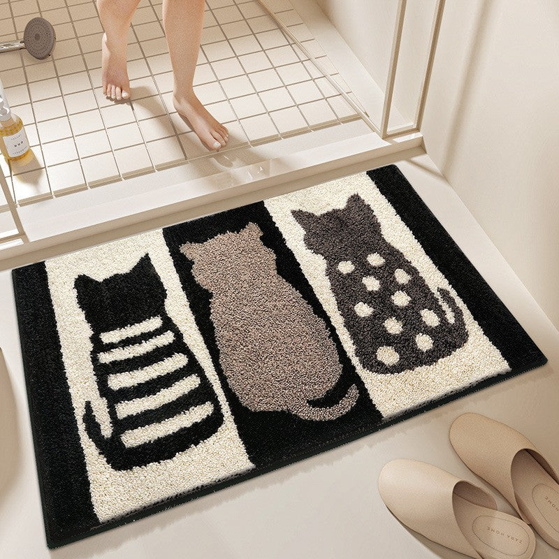 Playful Cartoon Pet Bath Mat