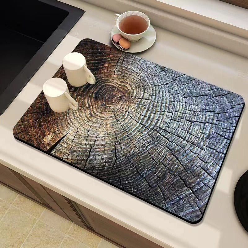 Natural Wood-Themed Desk Mat