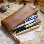 Leather Zippered Pencil Case