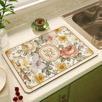 Floral Design Kitchen Mat