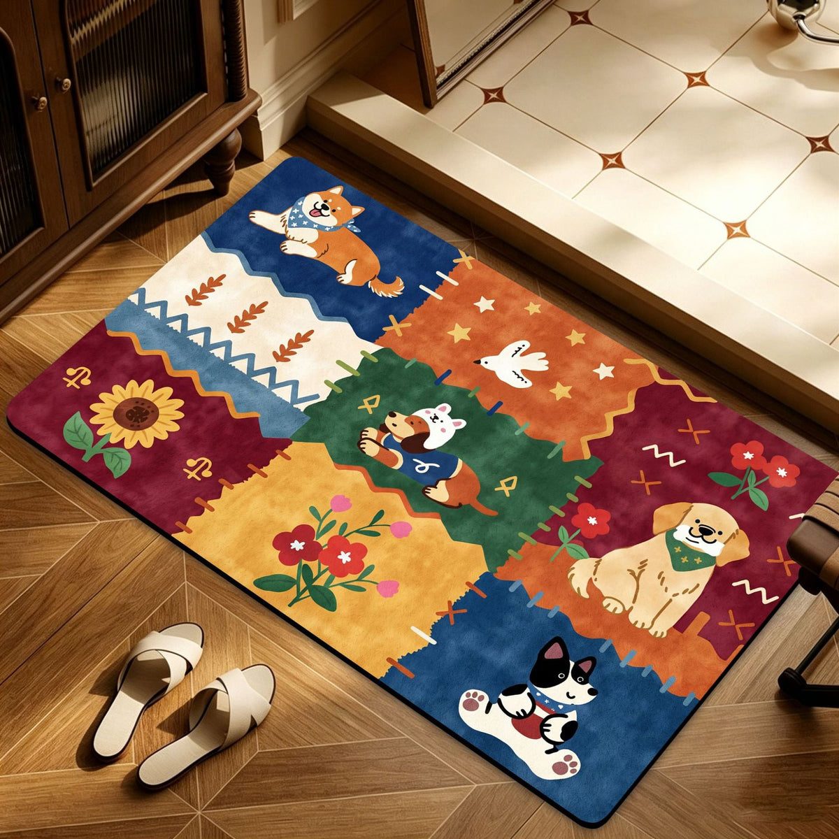 Floral Patterned Floor Mat