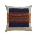 Square cushion cover with hand-tufted geometric applications