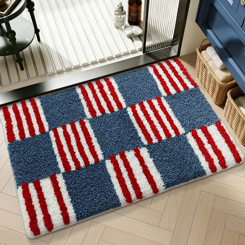 Plush Textured Zigzag Bath Mat