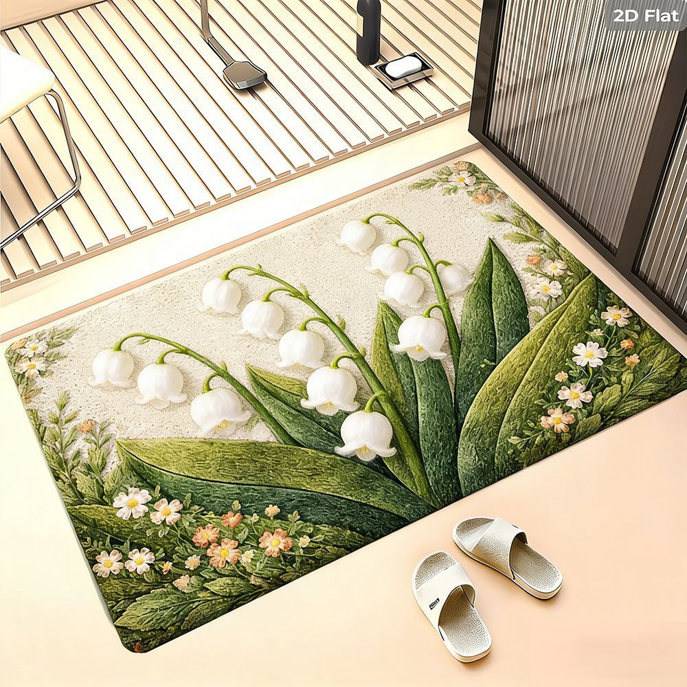 Floral Design Bath Mat