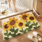 Floral Pattern Bathroom Rug