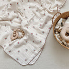 Unisex Cuddly Muslin Blanket with Floral Pattern