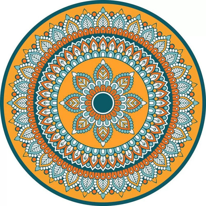 Runder Vintage-Blumen-Teppich