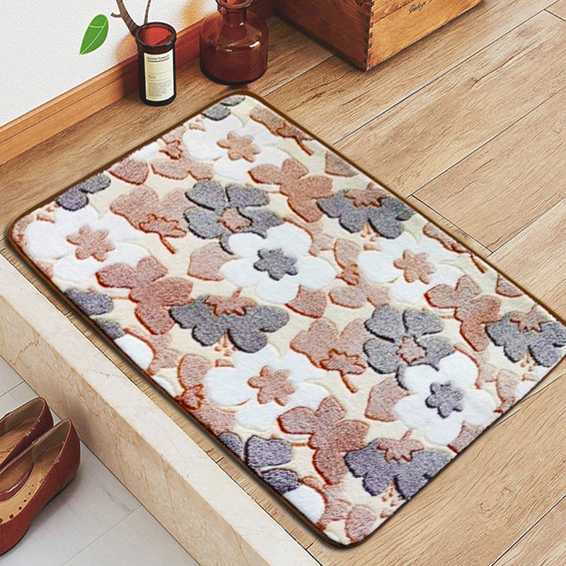 Star-Patterned Plush Bath Mat