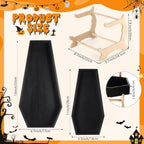 Coffin-Shaped Two-Tier Serving Tray Set with Bamboo Stand