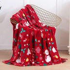 Festliche Plüsch-Fleece-Decke mit Weihnachtsmann-Motiv