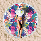 Rundes Strandtuch mit Sonnenuntergangs-Design