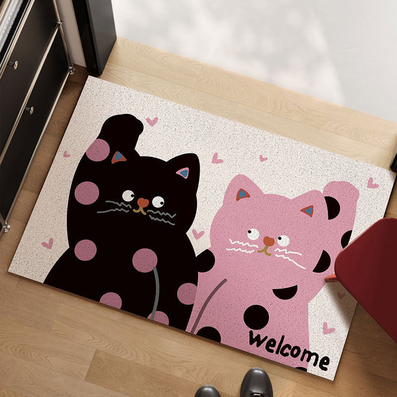 Playful Cat-Themed Decorative Mat
