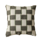 Woven decorative pillow with braided square pattern