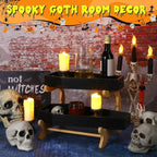 Coffin-Shaped Two-Tier Serving Tray Set with Bamboo Stand