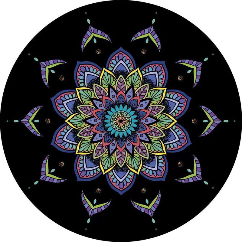 Runder Vintage-Blumen-Teppich