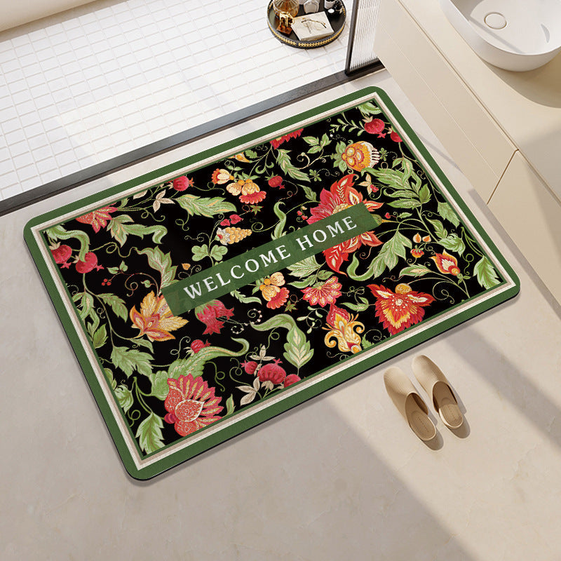 Orange-Themed Bathroom Mat