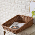 Portable Woven Rattan Storage Basket