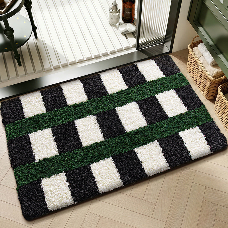 Plush Textured Zigzag Bath Mat