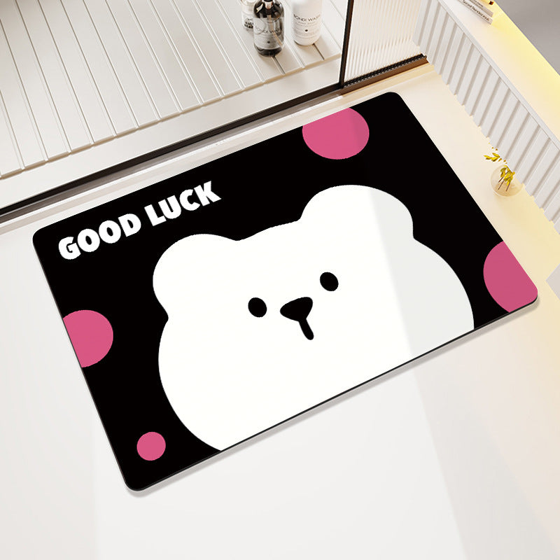 Cartoon Cat-Themed Bath Rug