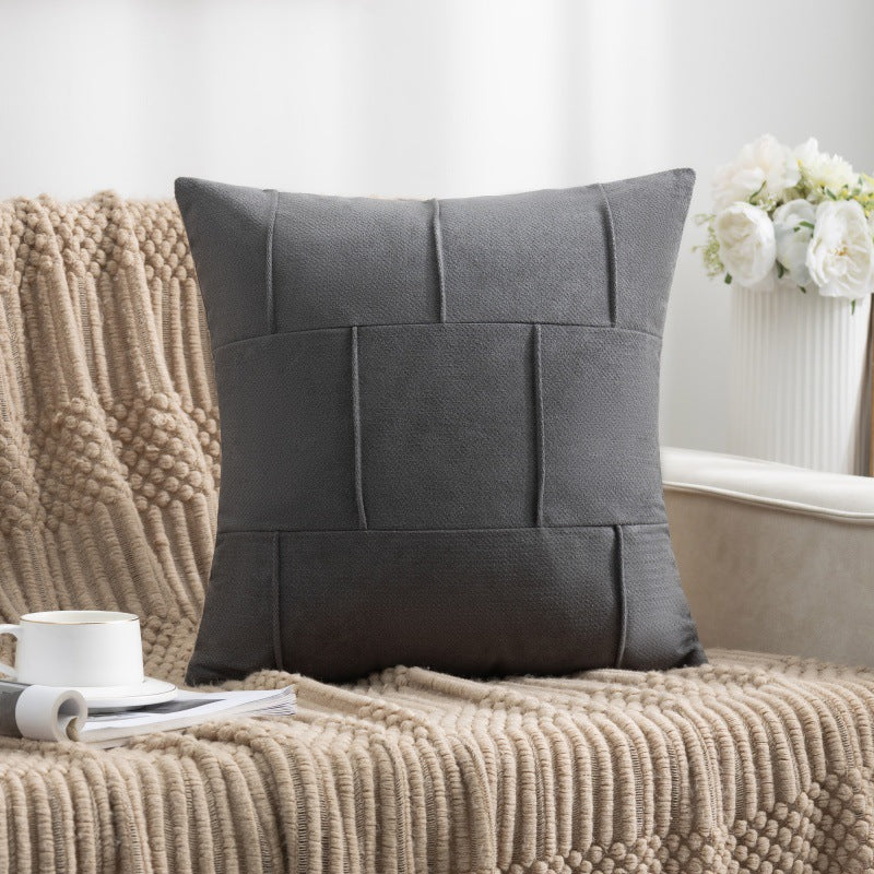 Square Textured Patchwork Throw Pillow Cover