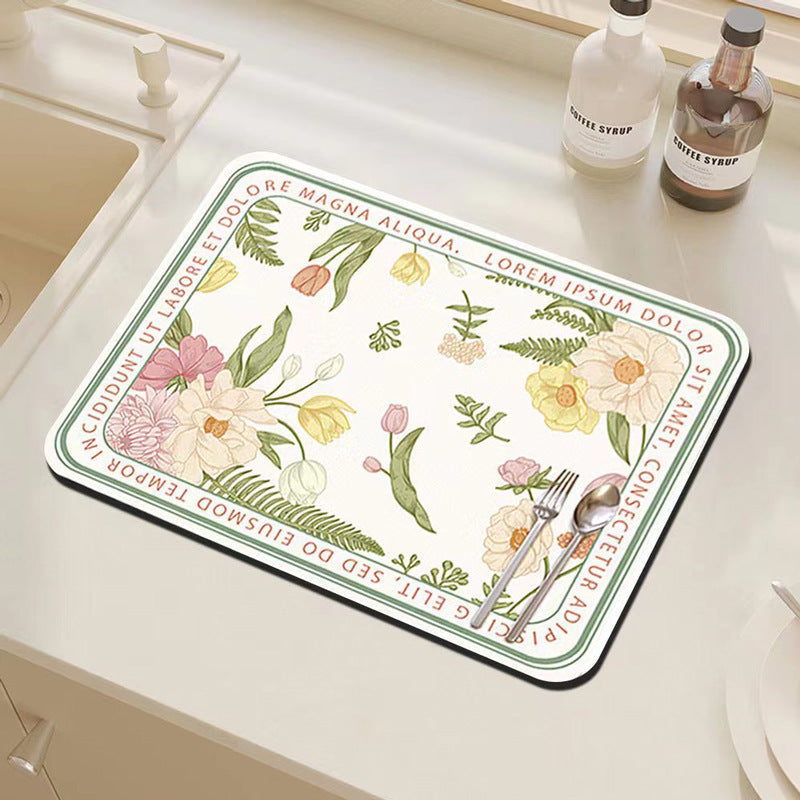 Floral Decorative Kitchen Mat