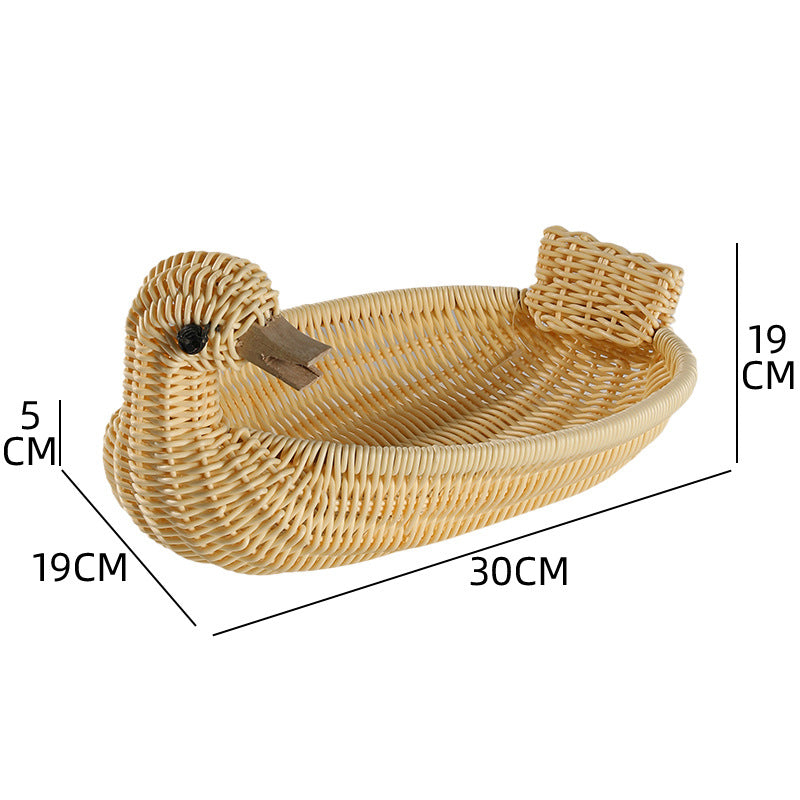 Decorative Woven Duck-Shaped Storage Basket