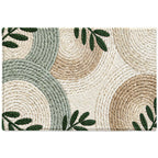 Textured Leaf Print Entrance Mat