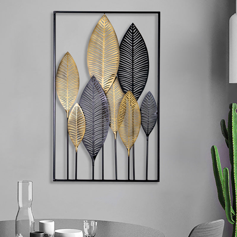 Metall-Wandskulptur Blatt