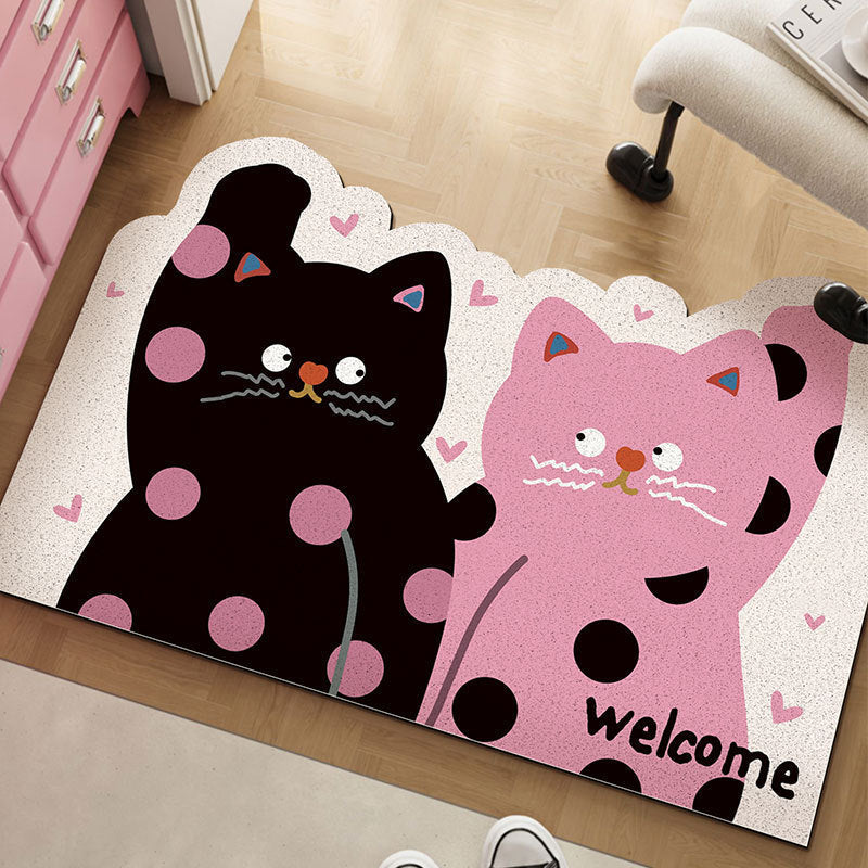 Playful Cat-Themed Decorative Mat