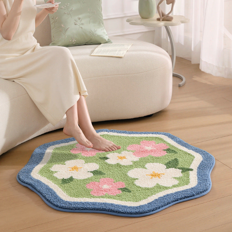 Floral-Patterned Soft Bath Mat
