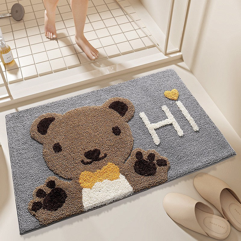 Playful Cartoon Pet Bath Mat