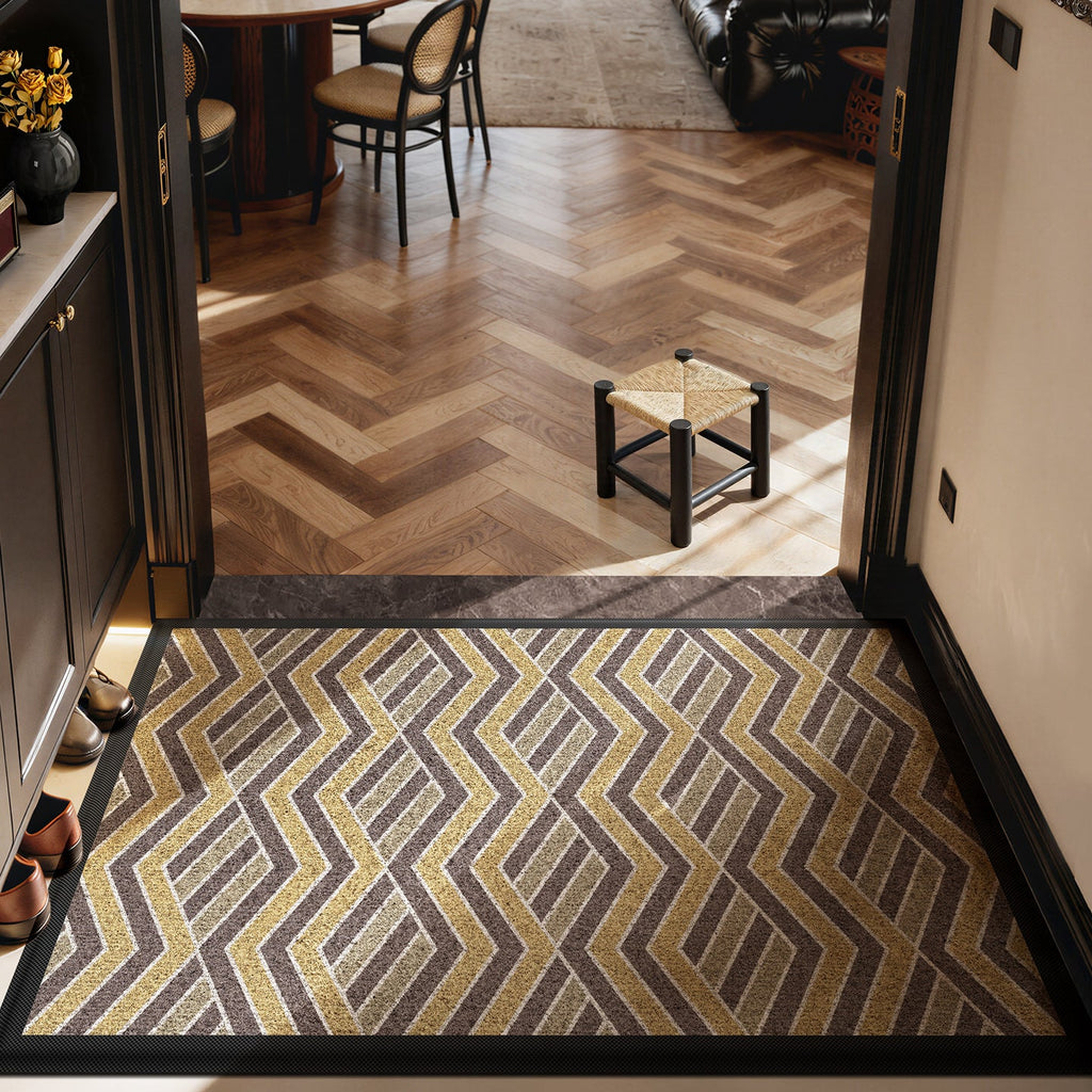 Textured Geometric Entrance Mat
