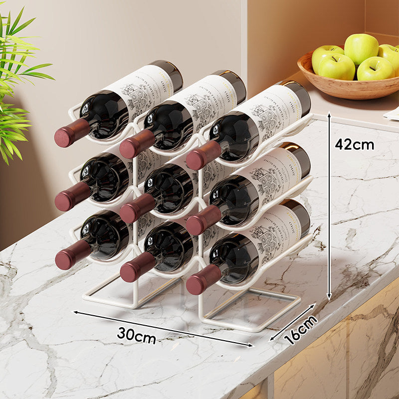 Kompaktes stapelbares Weinregal aus Metall für die Arbeitsplatte
