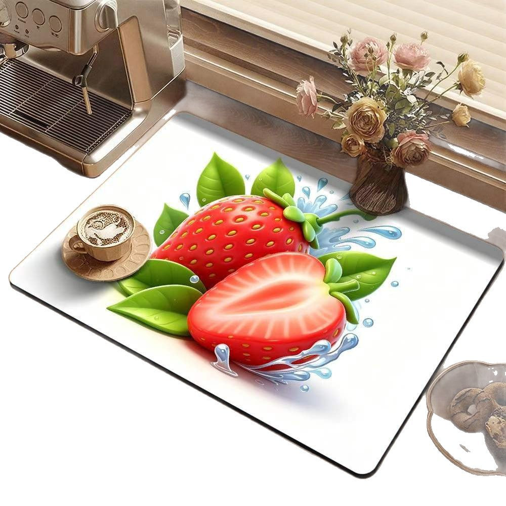 Lemon-Themed Decorative Kitchen Mat