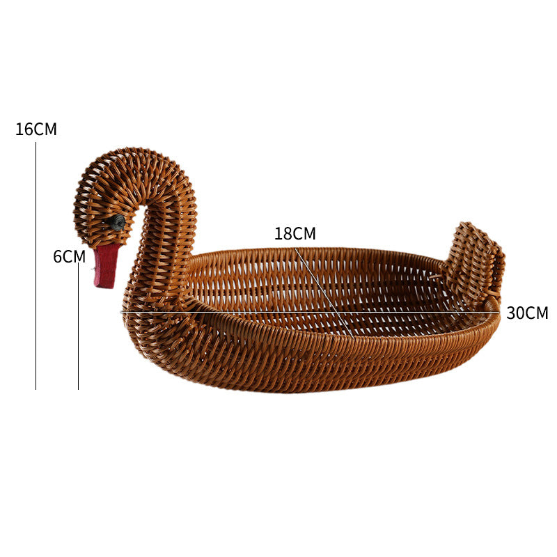 Decorative Woven Duck-Shaped Storage Basket